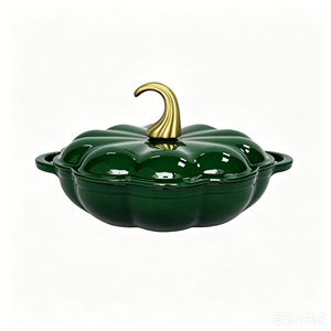 <span class=keywords><strong>Cocotte</strong></span> décorative <span class=keywords><strong>en</strong></span> <span class=keywords><strong>fonte</strong></span> émaillée de style français, forme citrouille peu profonde, pour service, compatible lave-vaisselle - Product Image 4