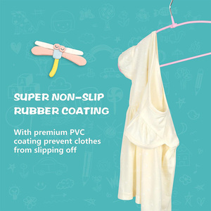 カラフルな滑り止めの香りのPVCコーティングされた金属線ベビーキッズハンガー服用 - Product Image 6