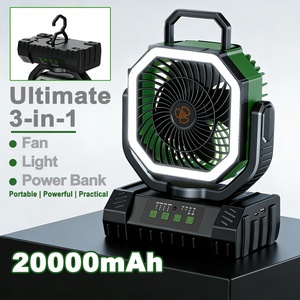 Ventilateur de camping 3-en-1 F6S 20000mAh avec batterie externe, lumière LED et rotation automatique, longue autonomie pour l'extérieur, la voiture et la maison - Product Image 4