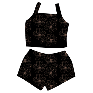 Set di Abbigliamento Personalizzato per Bambine con Motivo Hawaiano, Top Senza Maniche e Pantaloncini in Tessuto Seta di Latte, 2 Pezzi - Product Image 5