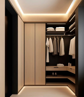 Dressing sur mesure en bois massif, armoire de luxe, portes modernes en placage de bois, grande capacité, conception professionnelle gratuite