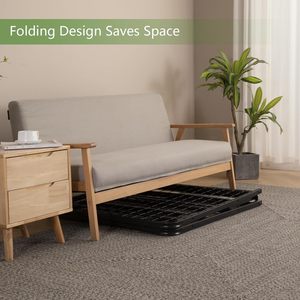 Heavy Duty Foldable Black <strong>Bed</strong> Frame 14 Inches High No Box Spring Needed Sturdy Steel Platform <strong>Bed</strong> <strong>Underbed</strong> Storage Full Size <strong>Bed</strong> - Product Image 6