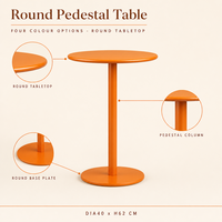 Table d'appoint ronde sur piétement, table d'appoint en métal à colonne unique, table d'appoint pour salon, table d'appoint décorative, fabrication OEM