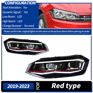 Farol LED Automático <span class=keywords><strong>AKD</strong></span> para VW Polo 2019-2024 com Sinal de Direção Sequencial, Novo, Lente Dupla Colorida, Animação de Inicialização - Product Image 3