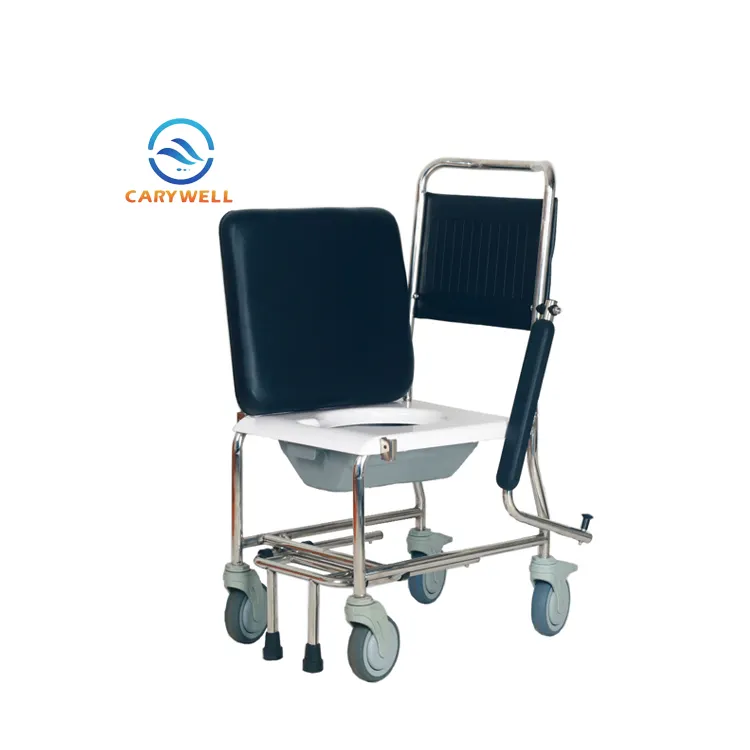 Health Care Supplies Manueller Rollstuhl Commode Dusch stuhl mit Rädern