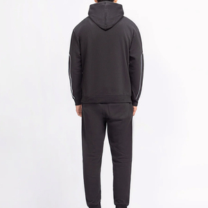 <b>Low</b> MOQ Customized Color Winter Casual Solid Hooded Elastic Waist Side Pockets High Quality Men Fleece Tracksuit New Arrivals - Product Image 2
