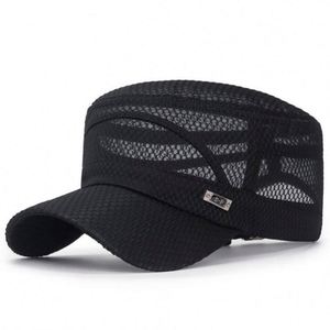 Wholesale <b>Summer</b> New Full Net <b>Flat</b> Top Sun Hat Outdoor Men Dress Mesh Camp Hat Sports <b>Cap</b> for Men - Product Image 2