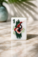 Ensemble de Mahjong Américain Élégant Style Jardin, Tuiles de Mahjong Décoratives en Acrylique à Trois Couches pour Cadeau et Divertissement