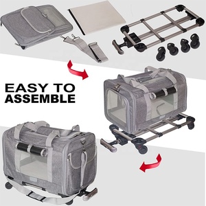 Mèo <span class=keywords><strong>Carrier</strong></span> Với Bánh Xe <span class=keywords><strong>Pet</strong></span> <span class=keywords><strong>Carrier</strong></span> Hãng Hàng Không Được Chấp Thuận Mềm Mặt Thoáng Khí Cửa Sổ Lưới Có Thể Gập Lại Xử Lý Cat Travel <span class=keywords><strong>Carrier</strong></span> - Product Image 4