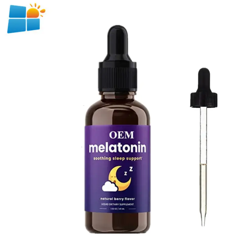 OEM/ODM/OBM Gouttes de mélatonine Liquide d'aide au sommeil Absorption plus rapide de la mélatonine 100% Gouttes de sommeil de mélatonine pour adultes et enfants