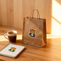 Geri Dönüştürülebilir Kraft Kağıt Çantalar, Pamuklu Halat Saplı, Kare Tabanlı Tasarım, 150 GSM Astarlı, Hediye ve Paket Servisi Kullanımı İçin