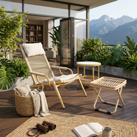 Chaise longue pliante d'extérieur Meiqi en rotin PE, chaise longue moderne réglable, chaise longue résistante et imperméable pour le jardin