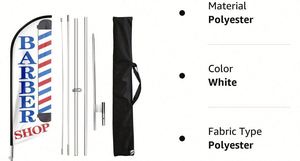 ธงชายหาดรูปทรงหยดน้ำ/สี่เหลี่ยมผืนผ้า ขนนก สำหรับโฆษณากลางแจ้ง คุณภาพสูง สำหรับร้านตัดผม - Product Image 5