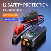 Compresseur d'Air ABS Pompe à Air 8000 mAh Batterie Externe Démarreur d'Urgence Lumière LED Gonfleur de Pneu Portable Avec Écran LED