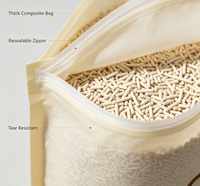 Sachet personnalisé à huit soudures latérales pour litière pour chat, sac en plastique refermable de qualité alimentaire pour l'emballage de litière pour chat