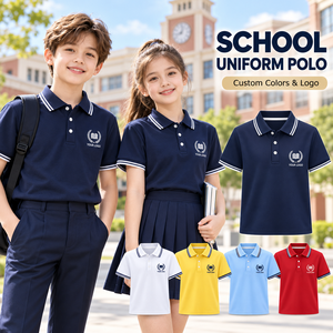 Camisetas Polo de Uniforme Escolar para Niños, Diseño Personalizado con Logotipo, Cuello con Ribete, Manga Corta, Uniforme Escolar para Niños y Niñas, Venta al Por Mayor - Product Image 1