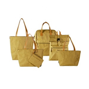 Personalizada reutilizable precio de fábrica logotipo personalizado diseño grande de color marrón papel Kraft moda al aire libre mochila unisex - Product Image 2