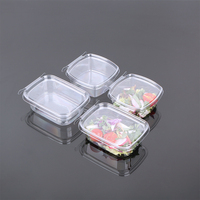RPET jetable RPET 4oz Récipient à sauce en plastique Récipients inviolables à charnière transparente avec couvercle
