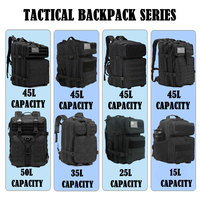 Sac à dos tactique de chasse et de randonnée personnalisé en gros, 45L, grande capacité, fermeture éclair, imperméable, unisexe, système Molle