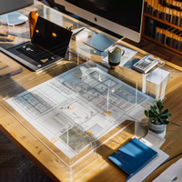 Tapis de bureau moderne en PVC transparent, antidérapant et résistant à la chaleur, protection de table étanche pour usage domestique
