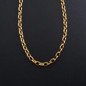 Collier ovale Yadreva en acier inoxydable couleur or, chaîne Rolo, fournitures pour la fabrication de bijoux - Product Image 3
