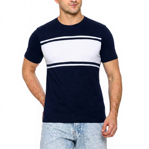 T-shirt décontracté pour homme en polyester/coton de haute qualité, prix de gros, respirant, séchage rapide, manches courtes, impression de logo personnalisée - Product Image 1