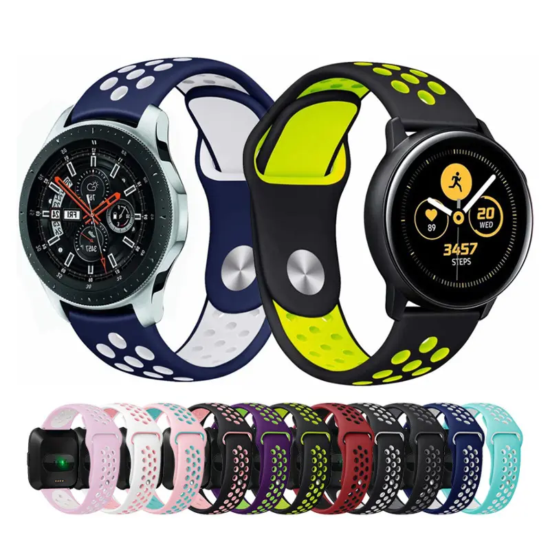 Soft silicone Band 46mm 42mm For Samsung Galaxy Watch 46mm 42mm Gear S2 S3 Active 2 For Huawei GT 22mm 20mm For Amazfit Strap