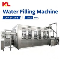 Machine de remplissage d'eau directe usine, équipement d'embouteillage automatique 3-en-1, grande capacité pour la production d'eau minérale en bouteilles PET