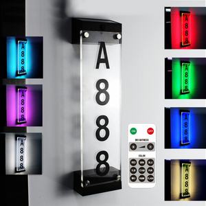 ป้ายเลขที่บ้านพลังงานแสงอาทิตย์สำหรับติดประตูบ้านหรือสวน  กันน้ำสำหรับภายนอกอาคาร  ไฟ LED RGB 7 สี - Product Image 3