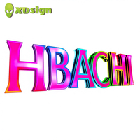 Lettres lumineuses 3D LED personnalisées à changement de couleur RGB rapide, étanches IPX7, pour publicité extérieure, éclairage commercial