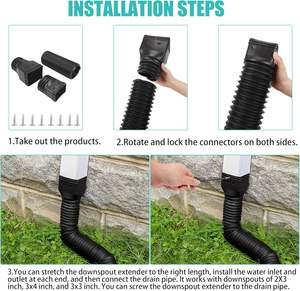 Lot de 2 extensions de gouttière extensibles en polyéthylène, 21 pouces, 58 pouces, connecteur de <span class=keywords><strong>tuyau</strong></span> de drainage, pour la plupart des résidences en Chine - Product Image 4