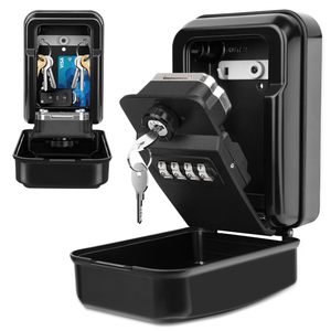 BBDHOME Modern Anti-theft 4-Digit Combination Password Double Opening Outdoor Waterproof Aluminum Alloy <strong>Key</strong> <strong>Lock</strong> <strong>Box</strong> - Product Image 1