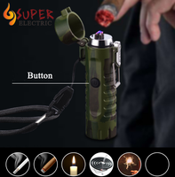 Meilleures ventes 2021 : Briquet électrique plasma USB classique, rechargeable, étanche et coupe-vent, avec lampe torche, accessoires pour fumeurs