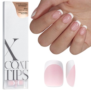 XCOATTIPS Faux Ongles Courts Carrés en Gel Souple, Couverture Complète, French Manucure X Coat, Faits Main, Vente en Gros, Ongles à Presser en Vrac - Product Image 2