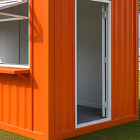 Kiosque conteneurisé 10ft 20ft, café mobile, stand alimentaire portable, comptoir mural en acier pour sandwichs, stand de vente