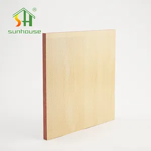 Painel acústico de madeira perfurada para decoração de interiores painéis absorventes de som com isolamento térmico de venda quente