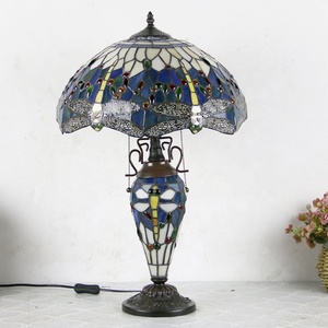 Lámpara de Mesa Tiffany Dragonfly de 16 Pulgadas de LongHuiJing, Lámpara de Vidrio con Diseño de Libélula, Estilo Moderno, para Decoración de Hotel, Lámpara de Escritorio - Product Image 5