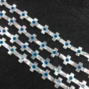 Perles en coquillage naturel en forme de <span class=keywords><strong>croix</strong></span>, composants polyvalents pour la fabrication de bracelets, colliers, décorations de vêtements, artisanat bohème - Product Image 4