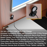 Cargador de Coche con Doble Puerto USB de Carga Rápida de Fábrica, DC16-90V, 36W USB-A y 30W Tipo C, para Vehículos Eléctricos, Scooters, Barcos