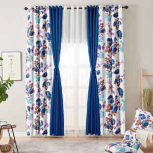 Rideaux imprimés de fleurs de qualité supérieure pour salon, 10 pièces, prêts à accrocher, rideaux de porte et de fenêtre pour chambre à coucher, hôtel et bureau - Product Image 2