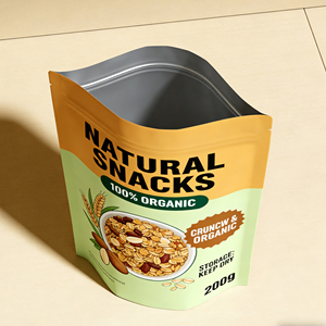 Sachet Doypack <span class=keywords><strong>pour</strong></span> flocons <span class=keywords><strong>d</strong></span>'<span class=keywords><strong>avoine</strong></span> et granola bio, imprimé avec logo personnalisé, en VMPET PE de qualité alimentaire avec fermeture zip - Product Image 5