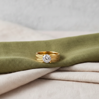 Nouvelle bague de couple en acier inoxydable plaqué or 18 carats pour femme et homme, fiançailles, mariage