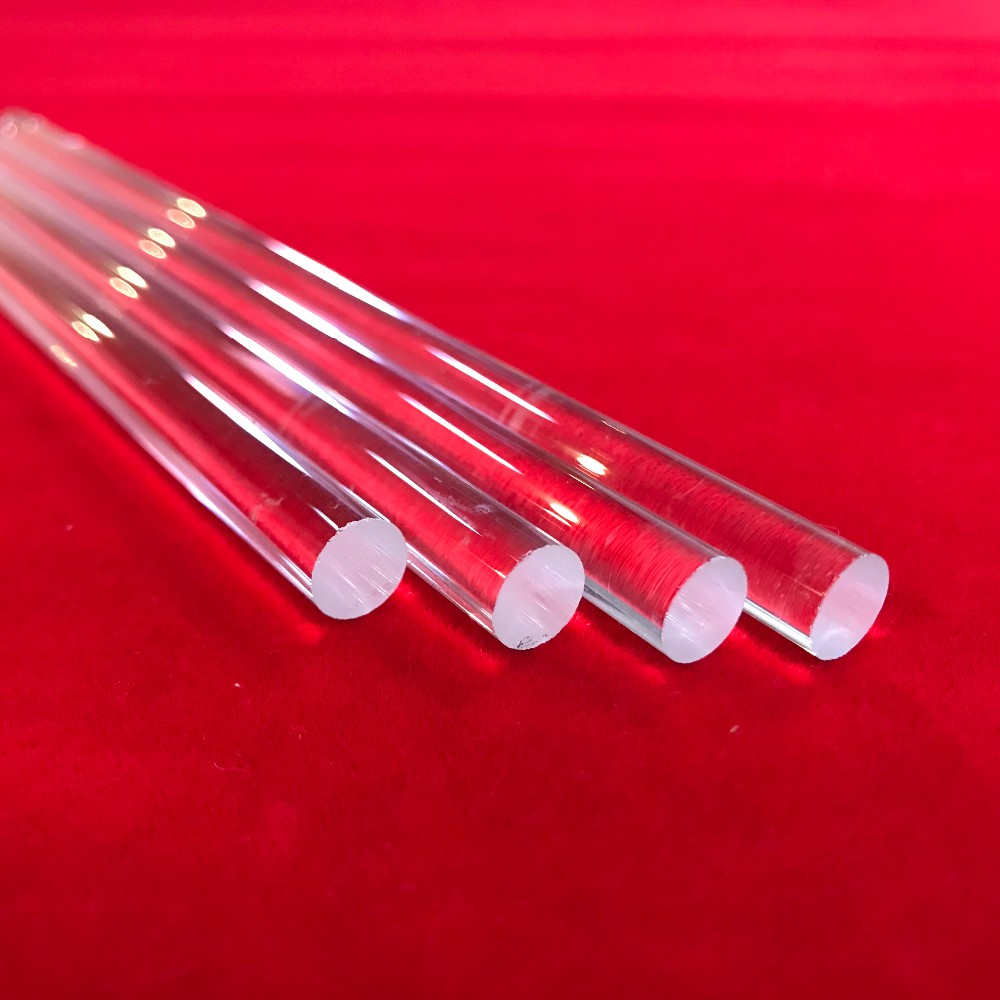 Прозрачный термостойкий стержень из кварцевого стекла круглой формы под заказ