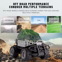 Voiture RC miniature tout-terrain 4CH 1:24, modèle dinosaure, avec lumières brillantes et chargeur