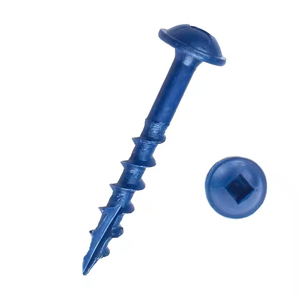 Vis autoperceuses métriques M2 en acier revêtu bleu pour le travail du bois extérieur, à tête ovale avec rondelle, à empreinte carrée, à pas grossier - Product Image 4