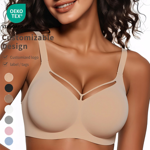 Soutiens-gorge sans fil personnalisés OEM pour femmes, bralette <span class=keywords><strong>en</strong></span> maille sans armatures, soutien-gorge confortable sans coutures avec coussinets <span class=keywords><strong>en</strong></span> gel - Product Image 1