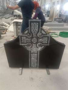 Monument funéraire poli en <span class=keywords><strong>granit</strong></span> noir Sctlpture pierre tombale <span class=keywords><strong>croix</strong></span> celtique conception cimetière pierre tombale - Product Image 6