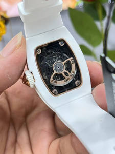 <span class=keywords><strong>Montre</strong></span> mécanique automatique pour <span class=keywords><strong>homme</strong></span> de style designer classique, élégant et luxueux, en céramique blanche de qualité supérieure, avec tourbillon rouge - Product Image 5