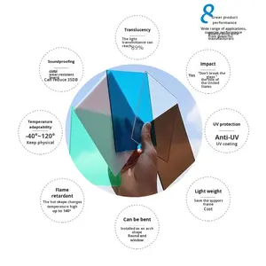 <span class=keywords><strong>Plaque</strong></span> <span class=keywords><strong>de</strong></span> toiture en polycarbonate solide transparent en plastique PC <span class=keywords><strong>de</strong></span> 3 mm 4 mm 6 mm 8 mm 10 mm anti-UV - Product Image 3