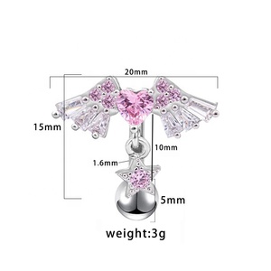 Piercing de acero inoxidable flotante negro <span class=keywords><strong>Gaby</strong></span>, joyería para el vientre, anillos para el ombligo personalizados, joyería para el cuerpo de alta calidad - Product Image 5